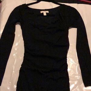 Black dress slim fit with sheer sleeves